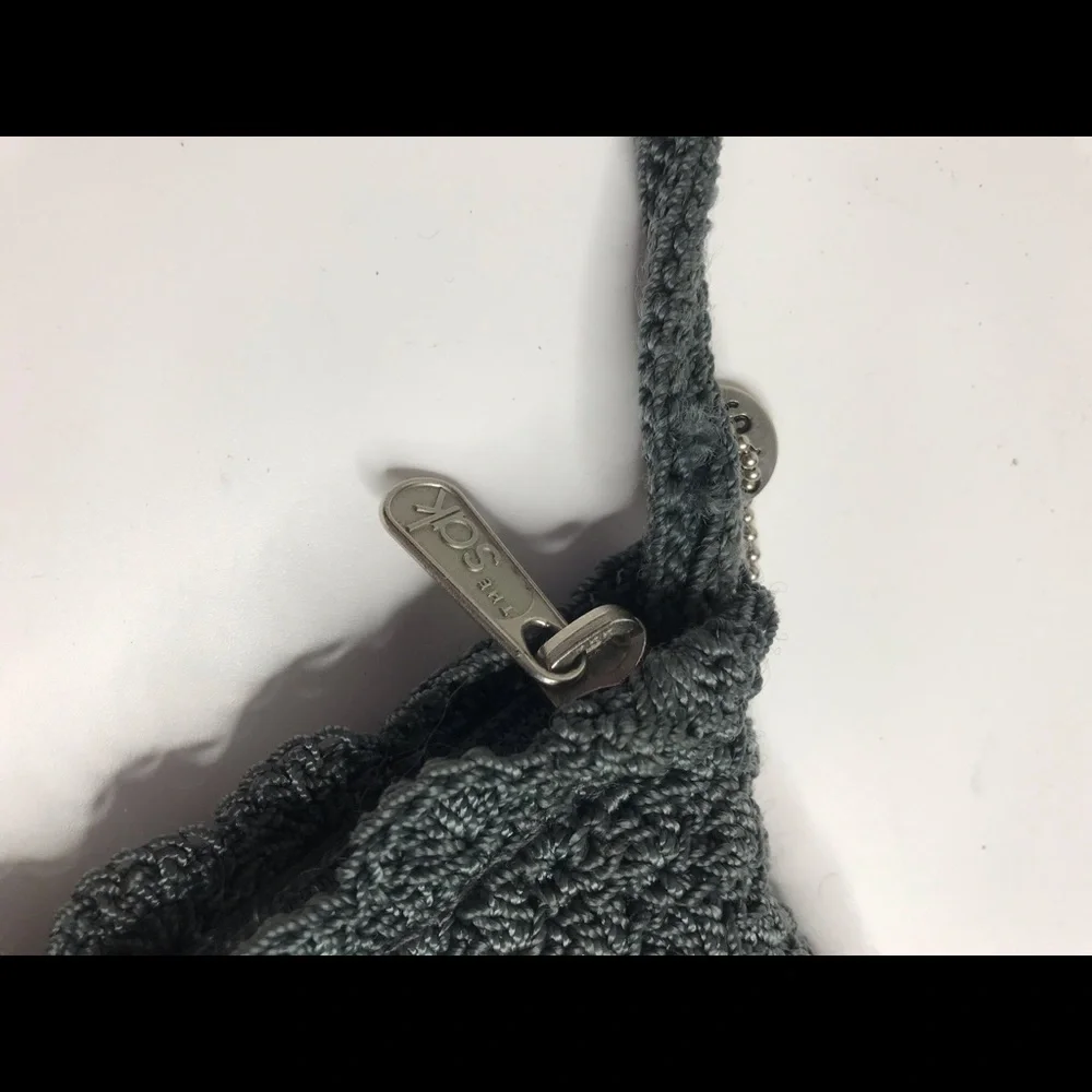 The Sak grey crochet crossbody bag purse